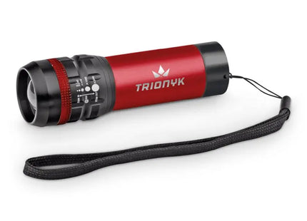 ZOOMIN Taschenlampe aus Aluminium mit Zoomfunktion und 3 Lichtmodi - Rot, vielseitig und leistungsstark TK Gruppe® Grosshandel 