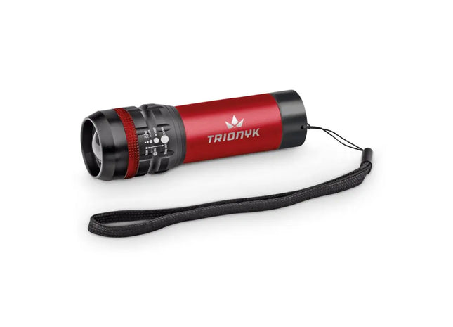 ZOOMIN Taschenlampe aus Aluminium mit Zoomfunktion und 3 Lichtmodi - Rot, vielseitig und leistungsstark TK Gruppe® Grosshandel 