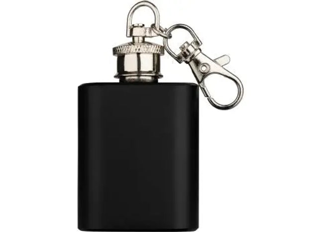 ZORR Mini-Flachmann Schlüsselanhänger 1OZ in Mattschwarz TK Gruppe® Grosshandel 