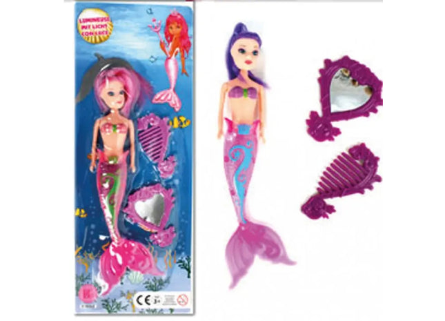 Zauberhafte Meerjungfrau-Puppe, 22cm, auf Karte präsentiert TK Gruppe® Grosshandel 