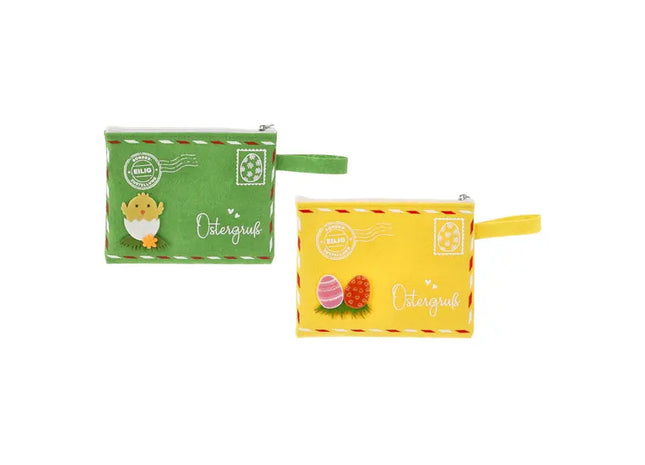 Zauberhafte Ostergruß Filztaschen, 2er-Set, ca. 19x13cm – Festliche Geschenkbeutel TK Gruppe® Grosshandel 