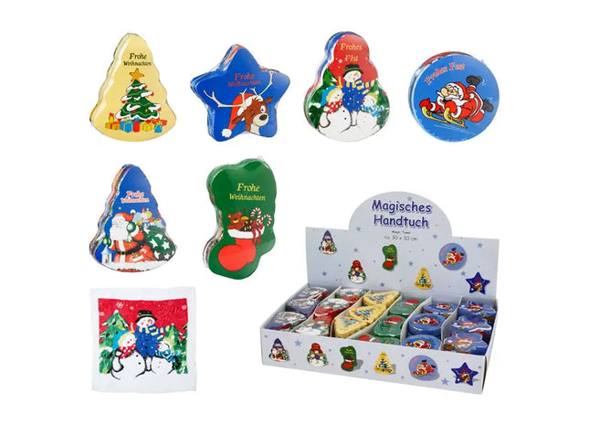 Zauberhaftes Weihnachts-Handtuchset, 6 Stück, 30x30 cm - Festliche Deko TK Gruppe® Grosshandel 