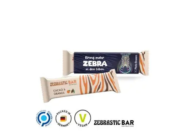 Zebra Bar mit Papierbanderole – Nachhaltiger Snackriegel, individuell bedruckbar TK Gruppe® Grosshandel 