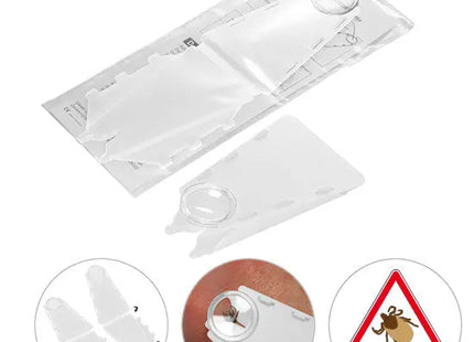 Zeckenpinzette mit Vergrößerungsglas und Anleitung, Weißer Zeckenheber TK Gruppe® Grosshandel 