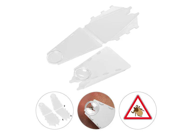 Zeckenzange mit Vergrößerungsglas, Effektiver Zeckenentferner in Weiß TK Gruppe® Grosshandel 