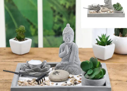 Zen-Garten-Set mit Kerzenhalter, Rechteckig, ca. 25x18 cm TK Gruppe® Grosshandel 