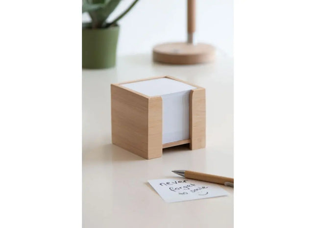 Zettelbox NEVER FORGET BAMBOO - Braun - Nachhaltiges Büroaccessoire TK Gruppe® Grosshandel 