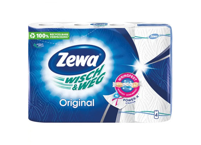 Zewa Wisch & Weg Haushaltsrollen 4x45 Blatt - Extra Saugstarke Reinigungstücher TK Gruppe® Grosshandel 