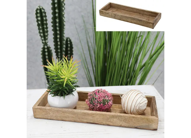 Zierliche Mangoholz Eckige Schale, Ca. 34x12cm TK Gruppe® Grosshandel 