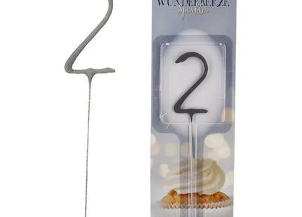 Ziffer 2 Wunderkerze, 18cm - Ideal für zweite Geburtstage & festliche Anlässe TK Gruppe® Grosshandel 