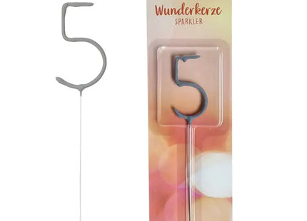 Ziffer 5 Wunderkerze, 18cm - Ideal für fünfte Geburtstage & Feierlichkeiten TK Gruppe® Grosshandel 