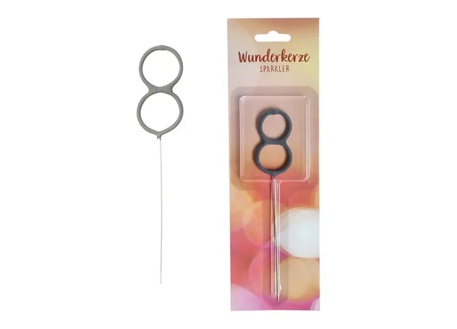 Ziffer 8 Wunderkerze, 18cm - Ideal für Jubiläen und besondere Feierlichkeiten TK Gruppe® Grosshandel 