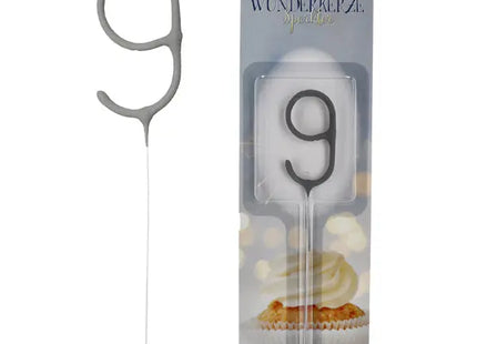 Ziffer 9 Wunderkerze, 18cm - Perfekt für Geburtstage und Jubiläumsfeiern TK Gruppe® Grosshandel 