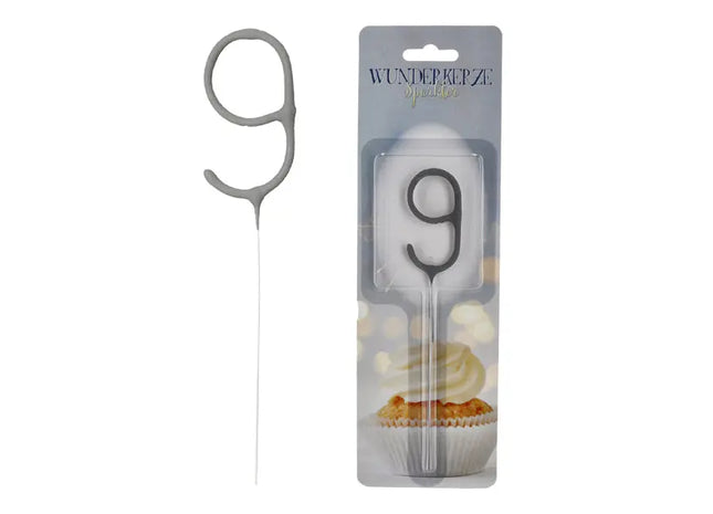 Ziffer 9 Wunderkerze, 18cm - Perfekt für Geburtstage und Jubiläumsfeiern TK Gruppe® Grosshandel 