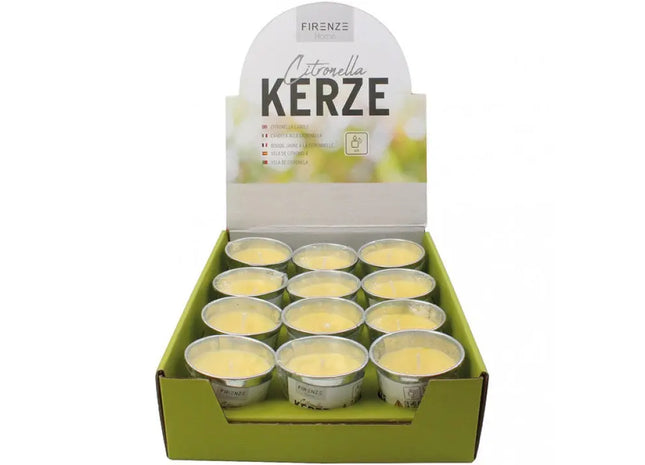 Zinc Pot Citronella Candle, 6x6cm - Outdoor Bug Repellent Candle TK Gruppe® Grosshandel 