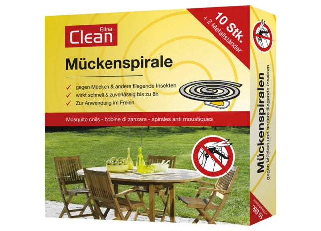 Zitronella-Mückenschutz Spiralen, 10er-Pack mit 2 Haltern - Effektive Abwehr TK Gruppe® Grosshandel 