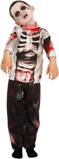 Zombie-Kostüm für Jungen, gruseliges Kinder-Outfit, Alter 4-6 Jahre – Halloween-Verkleidung TK Gruppe® Grosshandel 