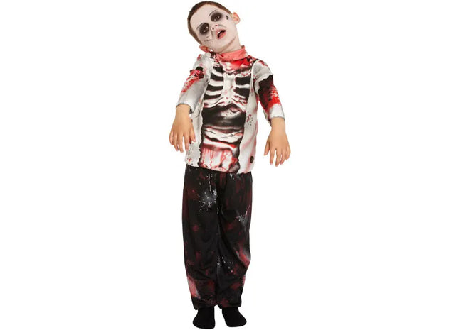 Zombie-Kostüm für Jungen, gruseliges Kinder-Outfit, Alter 4-6 Jahre – Halloween-Verkleidung TK Gruppe® Grosshandel 
