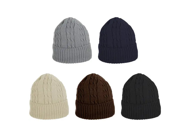 Zopfmuster Mützen, Unifarben, 5er-Set, Klassisch & Warm - 100 Zeichen TK Gruppe® Grosshandel 