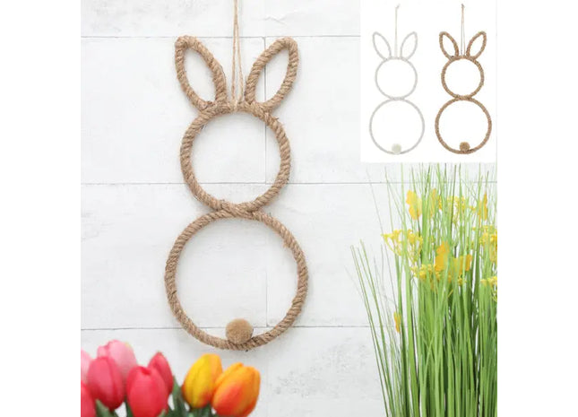 Zweier-Set Kleine Hängehasen, ca. 16x35cm - Niedliche Wanddekoration TK Gruppe® Grosshandel 