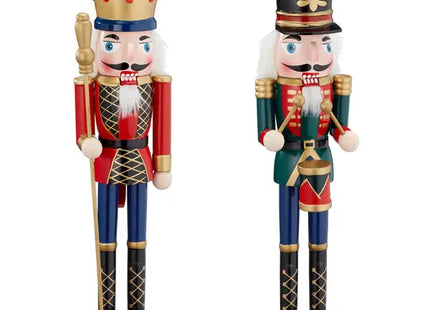 Zweier-Set Mittelgroßer Nussknacker Rot-Grün, 38cm Höhe TK Gruppe® Grosshandel 