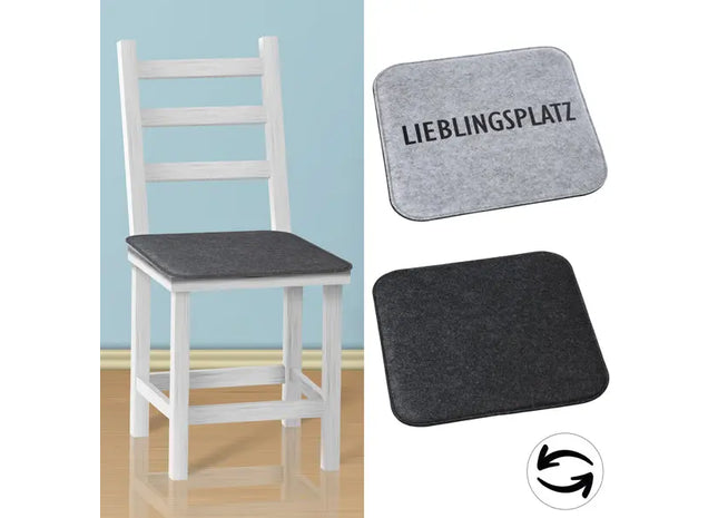 Zweifarbige Filz-Sitzauflage 'Lieblingsplatz', Quadratisch, Ca. 35x35cm, Komfortpolster TK Gruppe® Grosshandel 