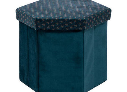 Sechseckiger Klapphocker "Jiling" aus Samt 40x38cm blau