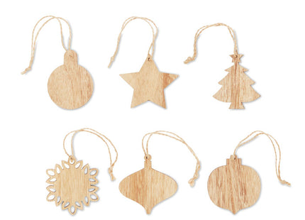 Satz von Weihnachtsschmuck aus Holz