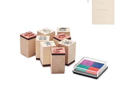 8er-Set Weihnachtsstempel aus Holz