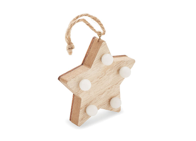 Weed-Stern aus Holz mit Lichtern