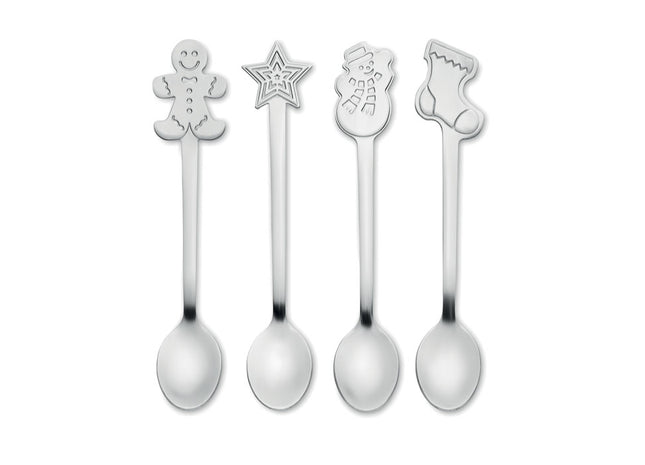 4er Set Weihnachts-Teelöffel