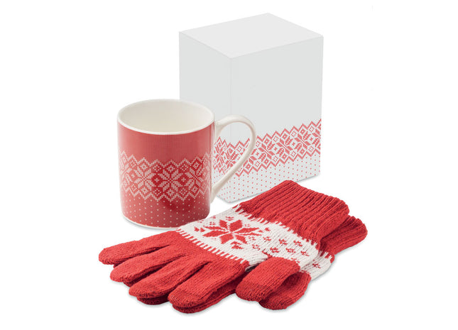 Wintergeschenkset mit Tasse und Handschuhen