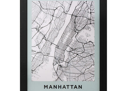 Gerahmtes Poster "Manhattan" 18x24cm hellgrün