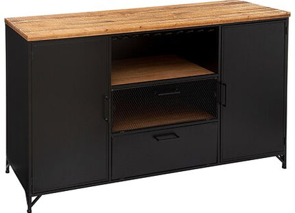 2-türiges Sideboard "Cierna" schwarz 140x85cm