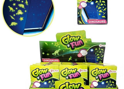 GLOW N FUN Glow in the Dark Decostickers Dino 9x12cm in display (24)