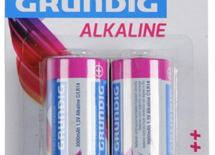 Grundig Alkaline C Batterijen 2-Pack LR14 1,5 Volt, 3.000 mAh (incl. Stibat)