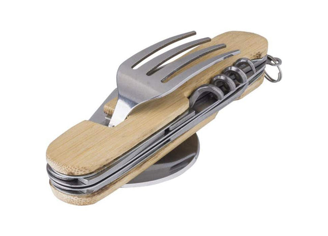 Ainsley Bambus-Tool: Vielseitiges Besteck-Set – Nachhaltige Lösung für unterwegs, Camping und Picknicks TK Gruppe® Grosshandel 