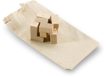 Holzpuzzle im Baumwollbeutel