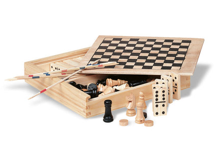 Spiele in Holzbox