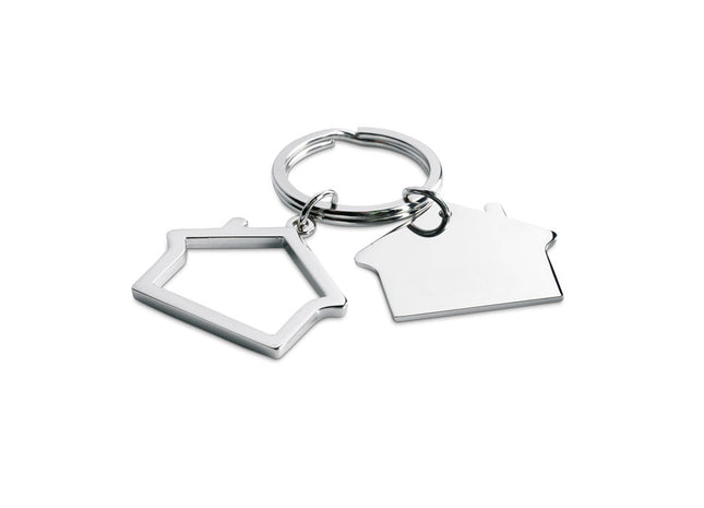Schlüsselanhänger aus Metall in Hausform