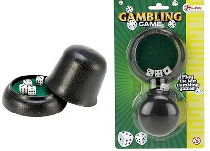 LUCKY GAMES Mini dobbelspel -5x dobbelsteen+beker