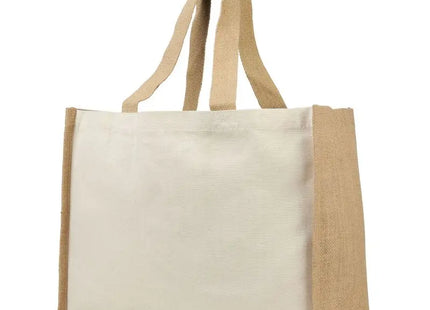 Natürliche Varai 320 g/m Canvas und Jute Einkaufstasche 23L – Robust, geräumig, umweltfreundlich TK Gruppe® Grosshandel 