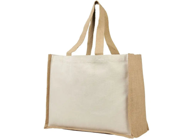 Natürliche Varai 320 g/m Canvas und Jute Einkaufstasche 23L – Robust, geräumig, umweltfreundlich TK Gruppe® Grosshandel 