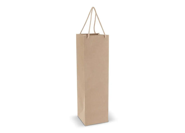 Geschenkbeutel für Wein 120g/m² 11,5x11,5x40 cm - Braun Robuster und stilvoller Weingeschenkbeutel TK Gruppe® Grosshandel 