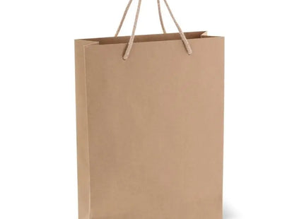 Geschenktüte aus Papier 120g/m² 24x12x33 cm - Braun Robuste und elegante Geschenktasche TK Gruppe® Grosshandel 