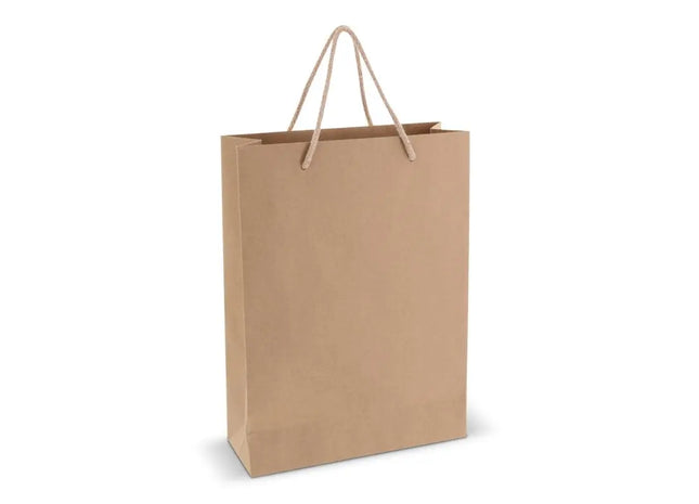 Geschenktüte aus Papier 120g/m² 24x12x33 cm - Braun Robuste und elegante Geschenktasche TK Gruppe® Grosshandel 