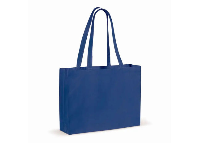 Große Blaue Recycelte Baumwolltasche 140g/m², 49x14x37 cm, Weit & Langlebig TK Gruppe® Grosshandel 