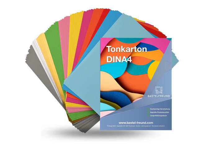50 Blatt Papier Tonpapier Buntpapier 220 g/m² - A4 Kopierpapier Druckerpapier bunt - 50 Blatt - zum Basteln & gestalten - Bastelpapier Tonkarton Pappe