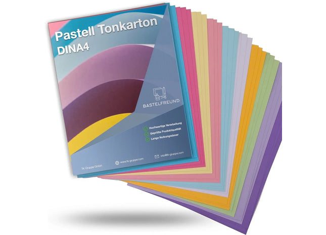 54 Blatt - Papier Pastell Pastellpapier Buntpapier 300 g/m² - A4 Kopierpapier Druckerpapier bunt - 54 Blatt - zum Basteln & gestalten - Bastelpapier T