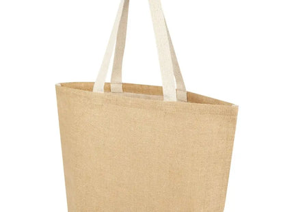 Juta 300 g/m² Jute Einkaufstasche 12 L - natur - weiss TK Gruppe® Grosshandel 